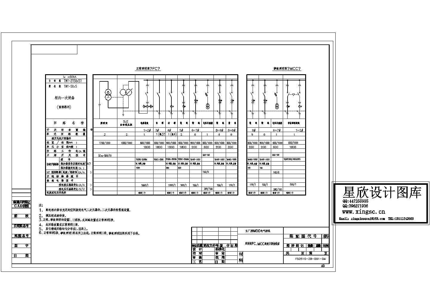 电厂主厂房MCC柜系统图（二）