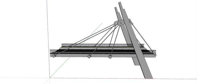 拼接部分斜拉桥桥体su模型_图1