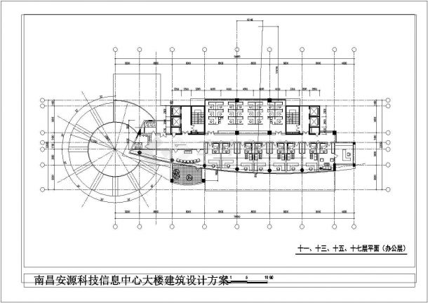 19层科技信息中心办公楼建筑方案设计图-图二