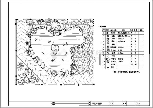 某精美庭院绿化设计参考CAD图-图一