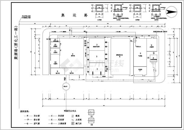[榆林]某污水处理工程设计cad成套工艺施工图（含设计说明）-图二