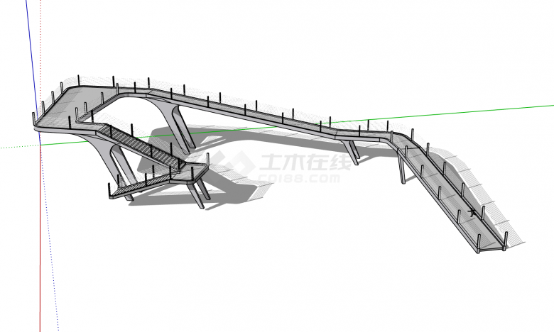 大规模后现代风格桥梁su模型-图一