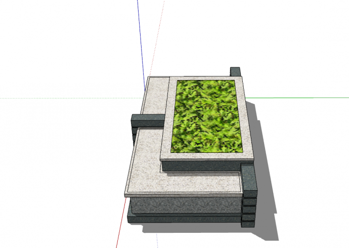 北欧方形树池SU模型设计_图1