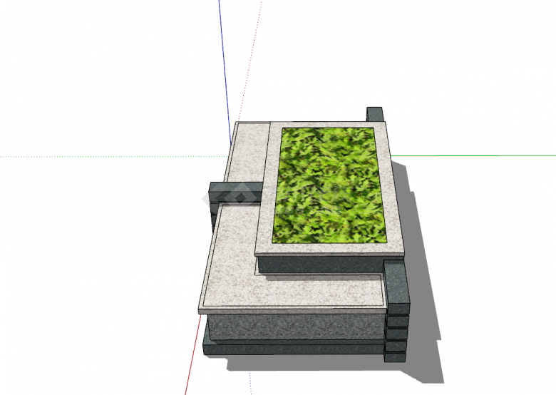 北欧方形树池SU模型设计-图一