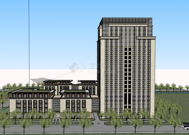 现代大规模景观居住建筑su模型-图二