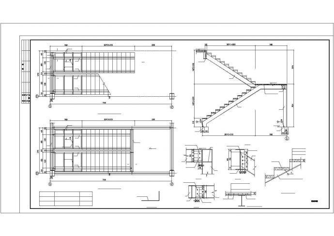 钢楼梯(4.2米层高)CAD详图_图1
