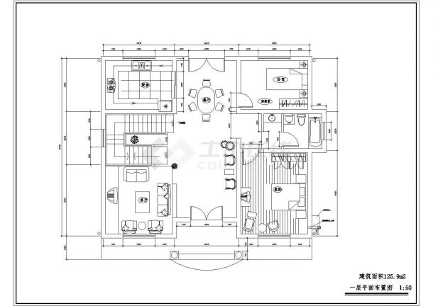 河北农村小别墅设计全套施工cad图-图一