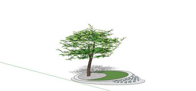 中式石砌创意树池su模型_图1