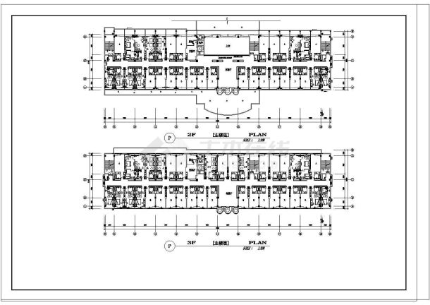 某滨江国际会议中心CAD建筑设计施工图（带效果图）-图一