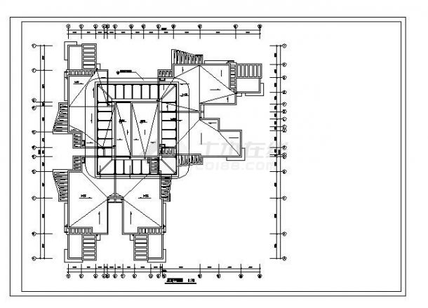 高层住房楼建筑CAD平面设计图-图一