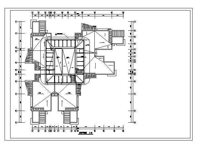高层住房楼建筑CAD平面设计图_图1