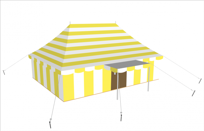 豪华小屋形SU帐篷模型_图1
