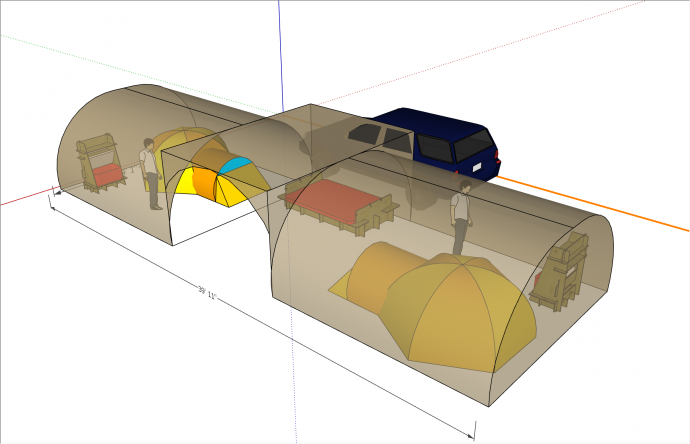加大版三室SU帐篷模型_图1