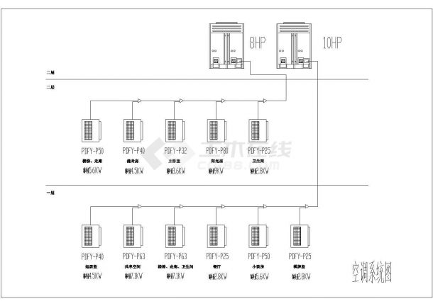 苏州某住宅户型家用中央空调全套cad施工设计图纸-图一