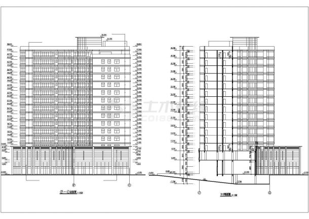 杭州市某1.9万平米15层剪力墙结构商务宾馆全套建筑设计CAD图纸-图二