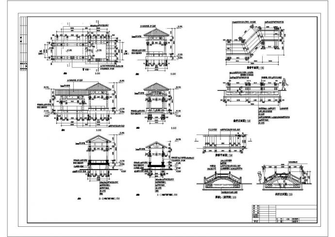 廊亭桥CAD建筑设计施工图_图1