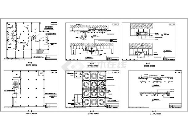 某休闲洗浴中心吊顶工程CAD室内装修施工图-图一