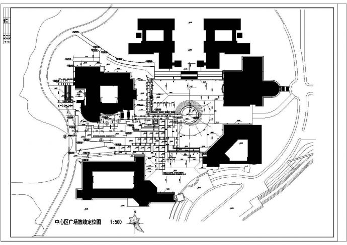某学校教学楼广场CAD景观环境设计图_图1