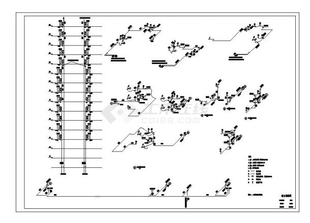 高层住房楼给排水CAD平面图-图一