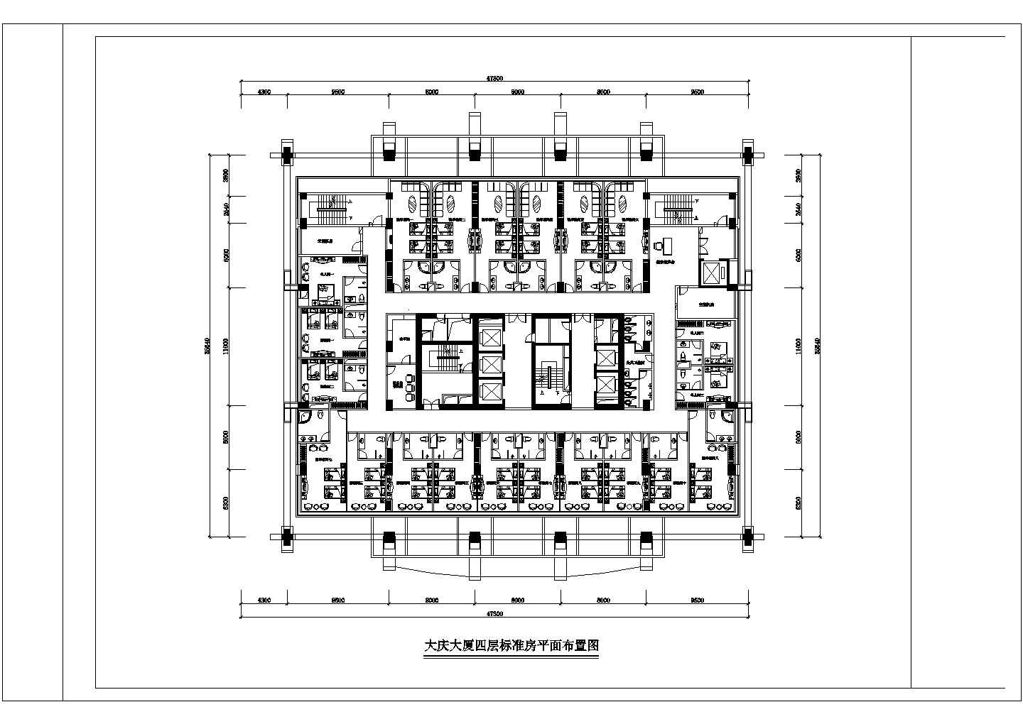 深圳四星酒店装修CAD平面布置参考图