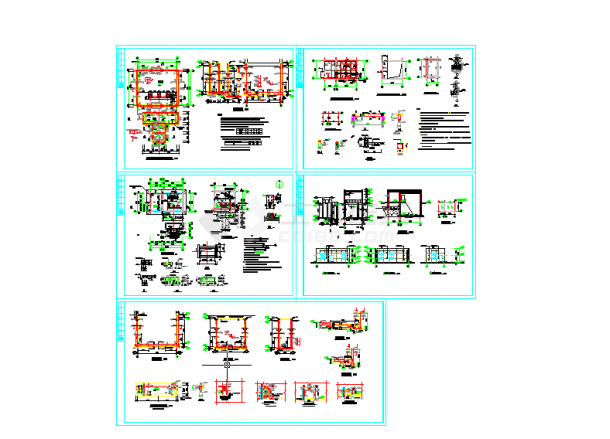 五套cad泵房结构设计施工图纸-图二