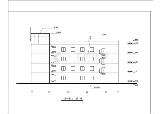四层小型办公楼建筑设计施工图-图二