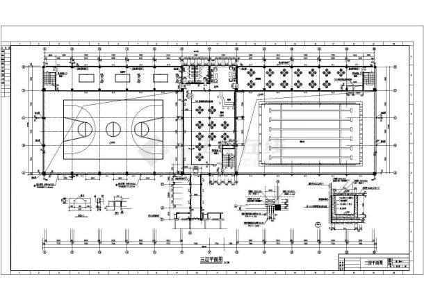 大型体育馆建筑施工CAD图-图二