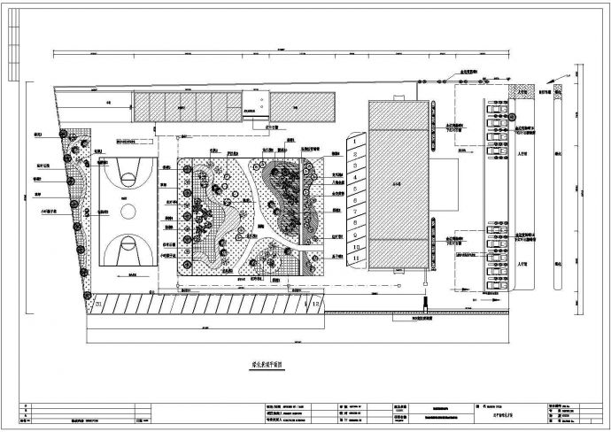 某地区办公区庭院绿化CAD施工图_图1