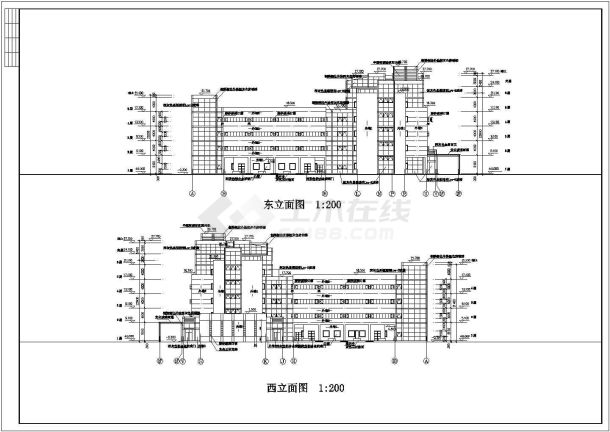 某学院设计参考平立面图-图一