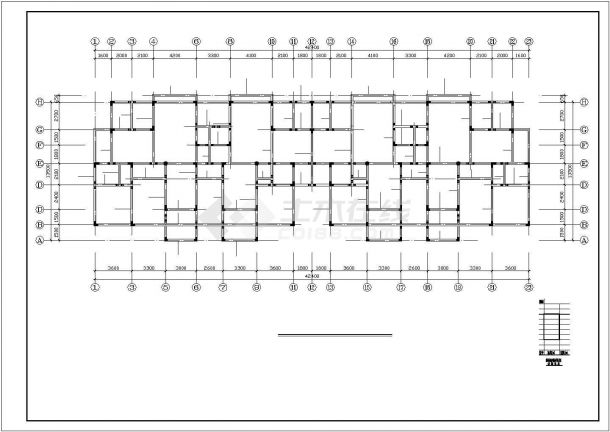 某城市七层异形柱框架住宅楼建筑设计结构CAD资料-图一