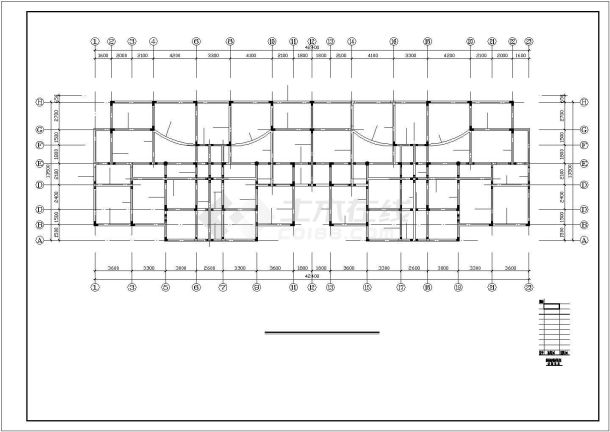 某城市七层异形柱框架住宅楼建筑设计结构CAD资料-图二