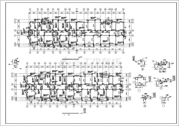 某城市六层带阁楼商业住宅楼建筑设计结构CAD资料-图二