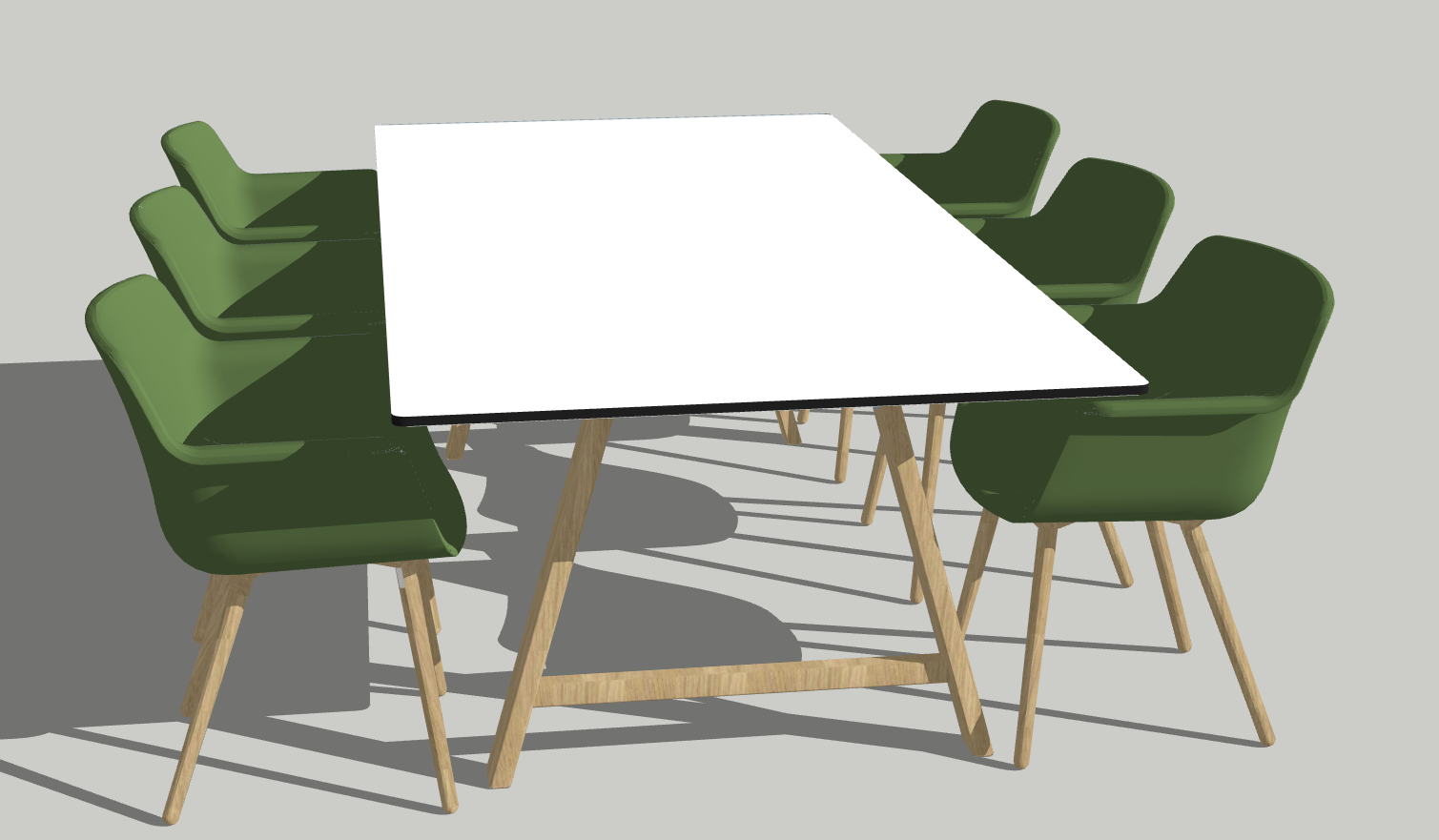 北欧实木书桌写字台、凳子组合3d模型下载_模型ID:21603-让提网