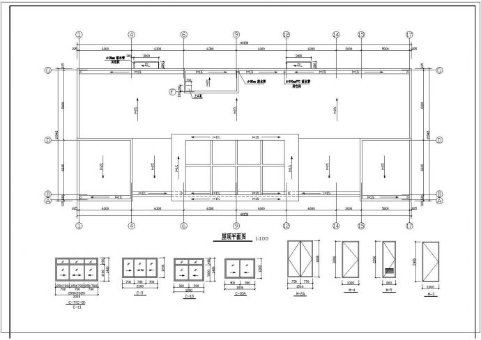 某工厂综合楼施工设计cad图，共5张_图1
