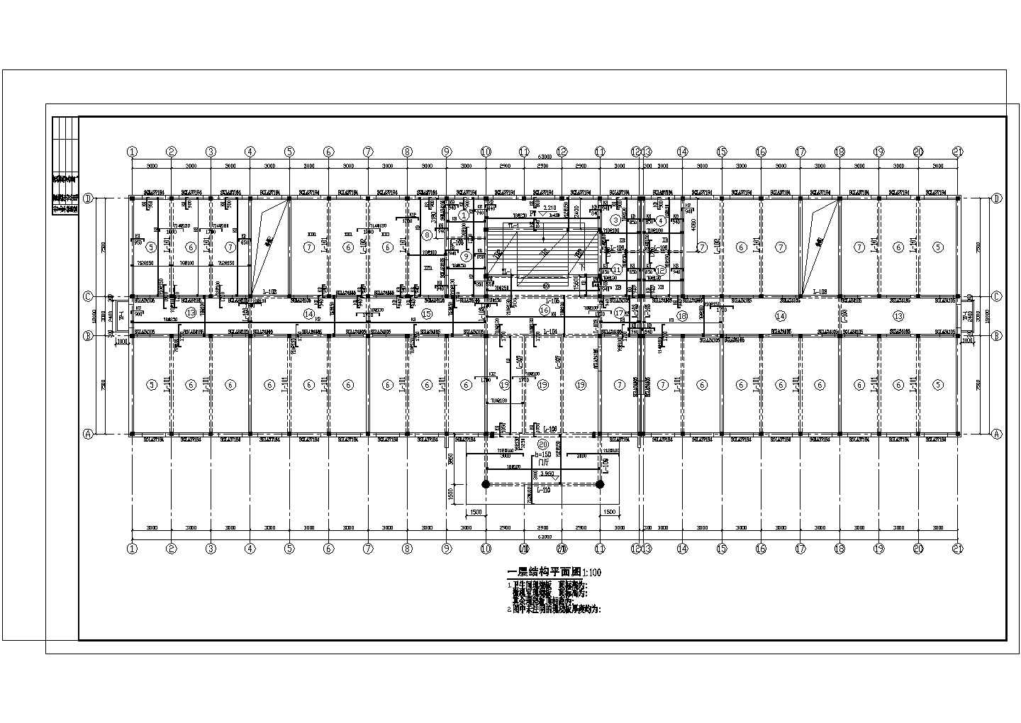 四层砖混教学楼建筑cad施工图