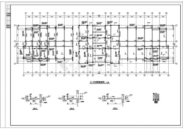 低层办公楼结构设计CAD参考图-图二
