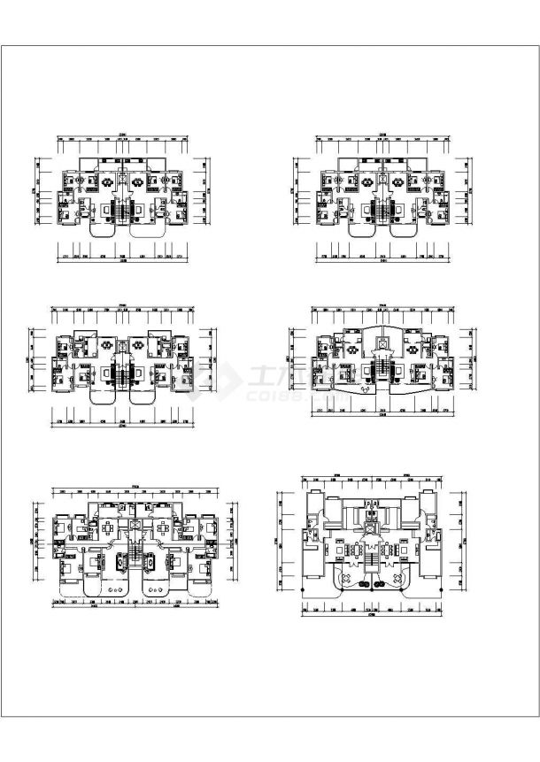 某精品质多层建筑户型设计CAD图-图二