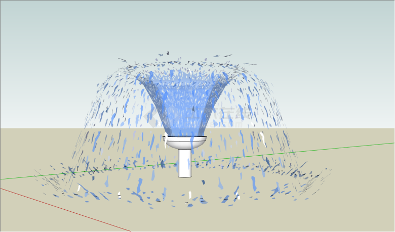 有托蓝色喷射状喷泉su模型-图一