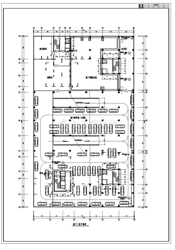 某一套高层建筑施工参考CAD详图-图二