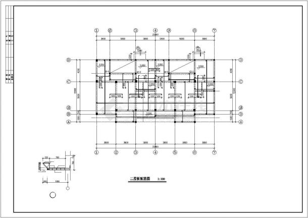 某六层砖混(内框架)住宅楼建筑设计结构完整CAD资料-图一
