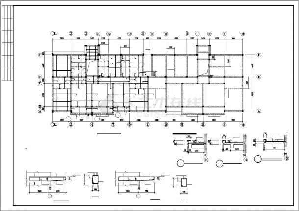 某地区六层带阁楼砌体商住楼建筑设计结构完整CAD资料-图二