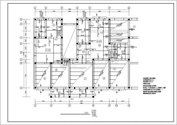 某地区大户型五层砖混住宅楼建筑设计结构CAD资料-图一