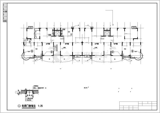 苏州市某居住区5600平米11+1层框架剪力墙结构住宅楼建筑设计CAD图纸-图一