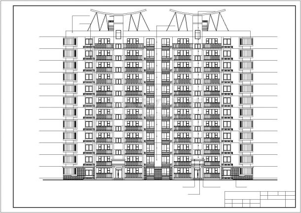苏州市某居住区5600平米11+1层框架剪力墙结构住宅楼建筑设计CAD图纸-图二
