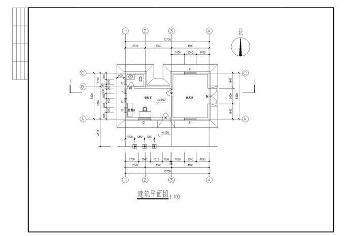 大门建筑CAD平面施工图_图1