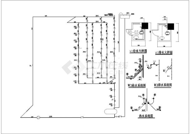 某城市民生综合建筑电气系统配电给排水设计CAD资料-图二