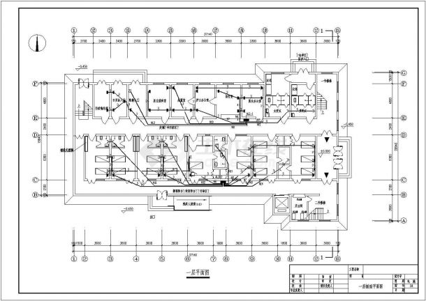 某地区砖混民生建筑综合楼照明系统布线设计CAD资料-图二