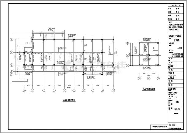 长沙市南横街某4层框架结构基督教堂建筑+结构设计CAD图纸-图二