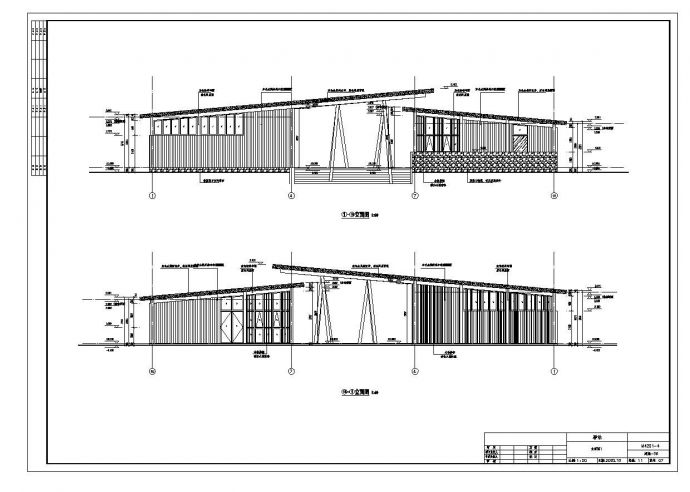 某公园驿站钢结构设计施工参考CAD详图_图1