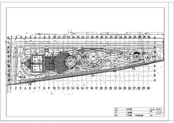 湖北大冶某镇游园CAD景观设计施工图-图一